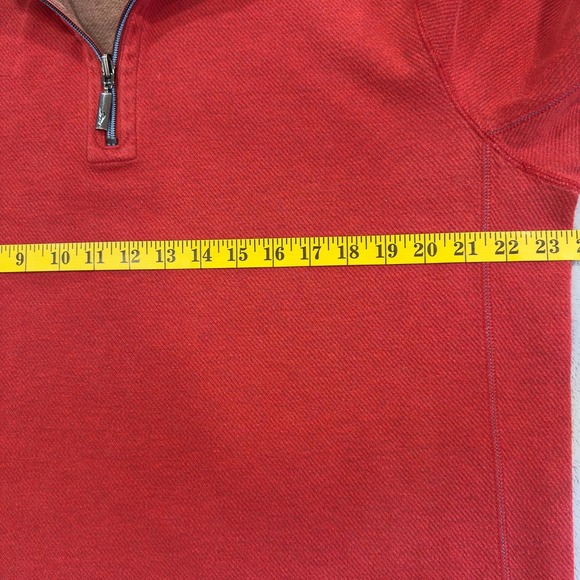 Tommy Bahama Men's Red Quarter Zip Sweater Pullover Textured Knit Size XL - Picture 9 of 9